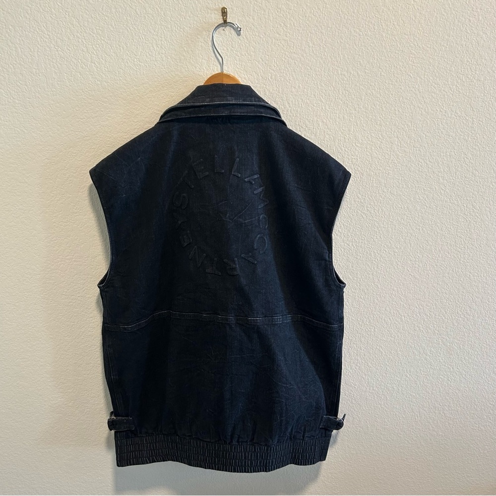 Stella McCartney Washed Black Denim Vest - back logo - Picture 4 of 6